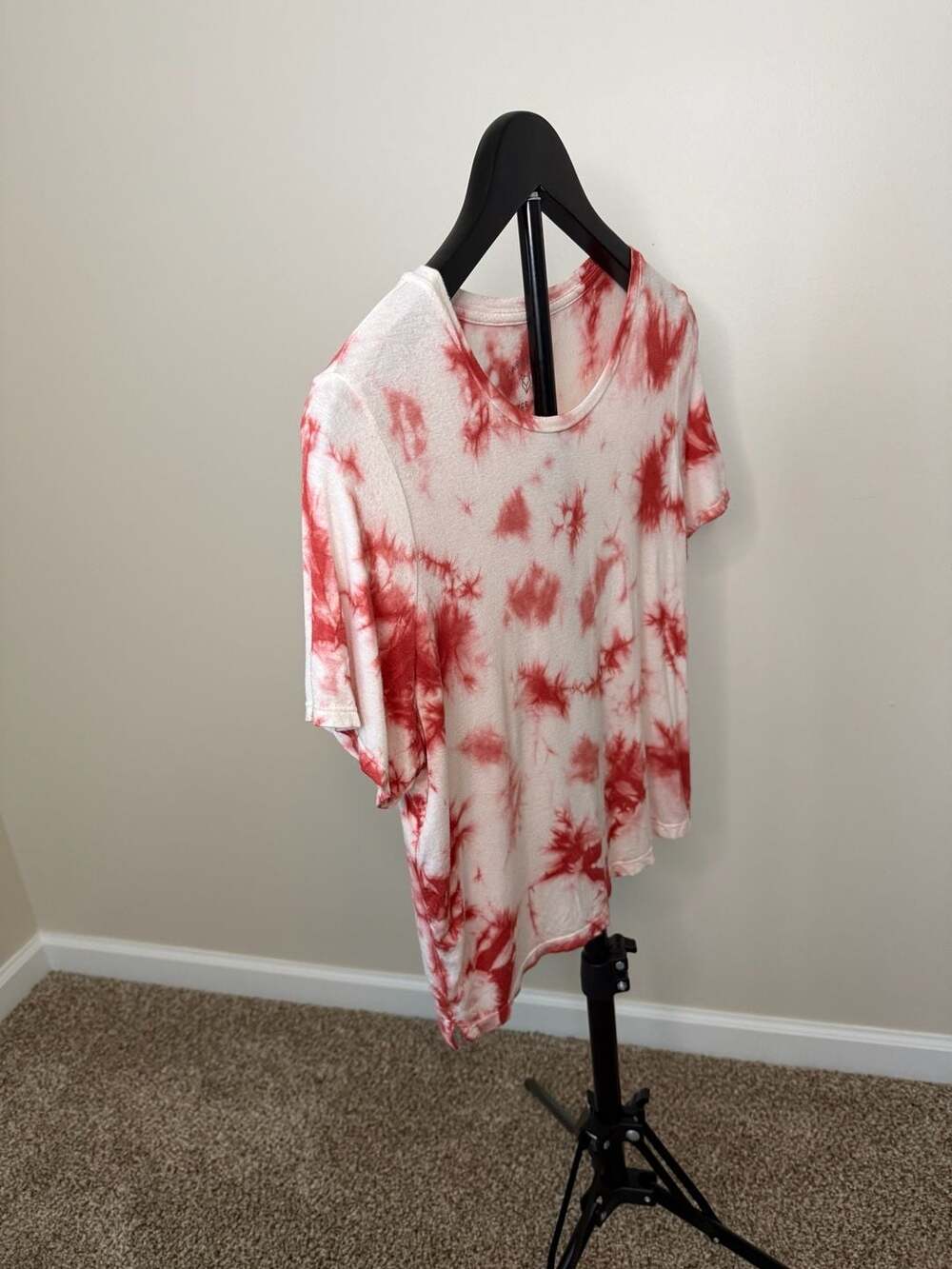 Prince & Fox Red and White Tie-Dye Marine Tee, Size Medium‎ - Picture 5 of 8